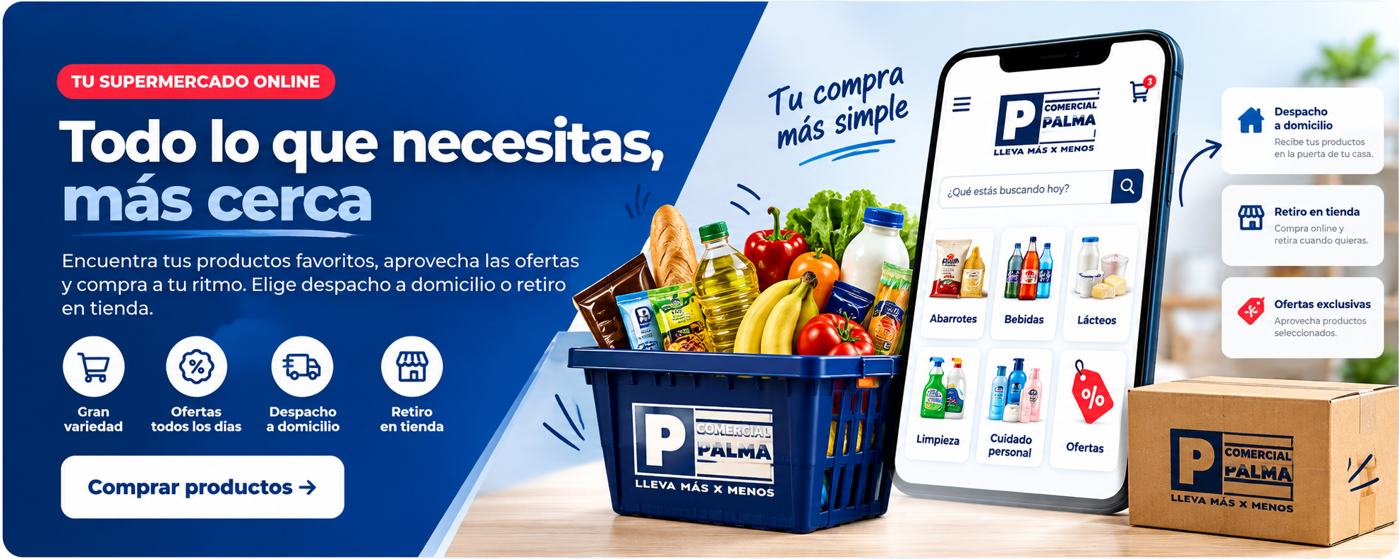 Comercial Palma: tu supermercado online, despacho a domicilio o retiro en tienda